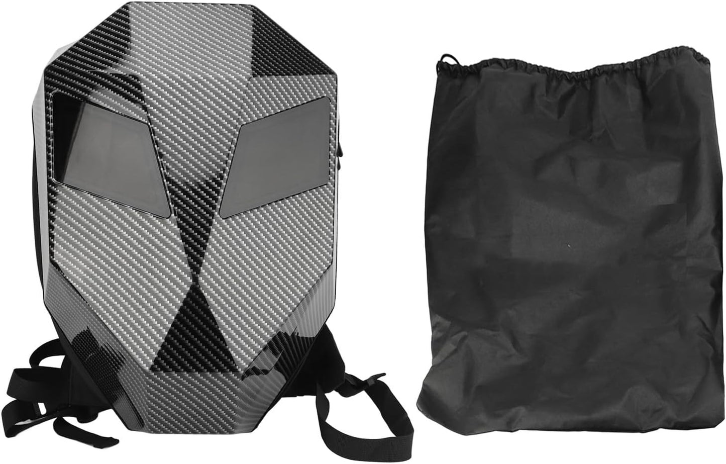 Knight Backpack, Hard Shell Motorcycle Riding Backpack LED Motorcycle Backpack, Programmable Helmet Backpack Cycling Travel Daypack for Cycling - Black