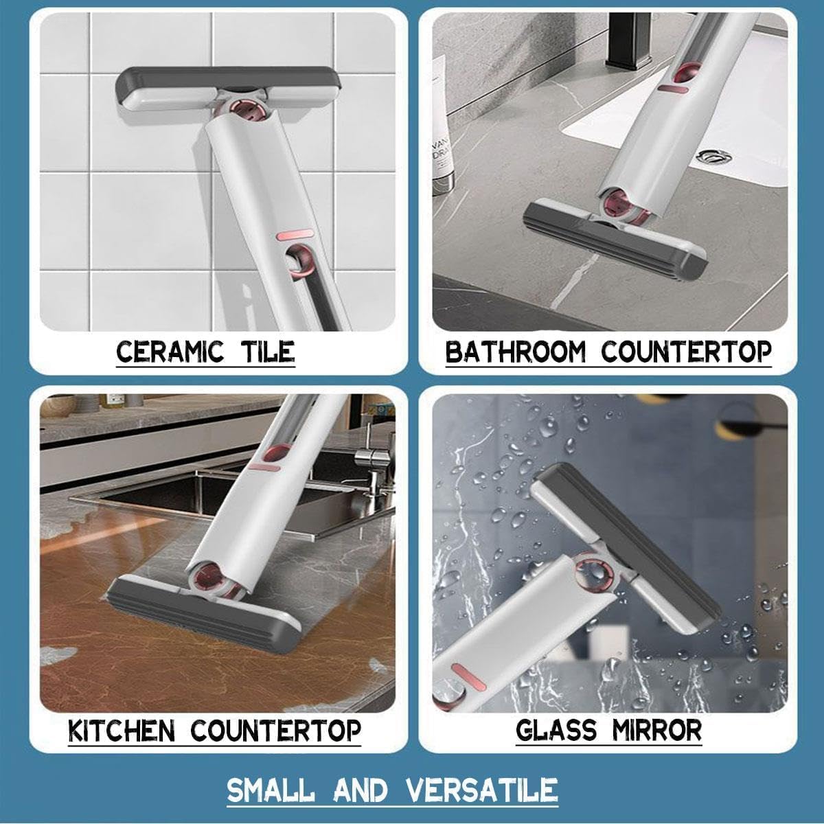 Lacoz Mini mop for Small Spaces, Portable Mini mop, Mini Portable mop, Suitable for Cleaning Kitchen, Bathroom, Table and Car Glass