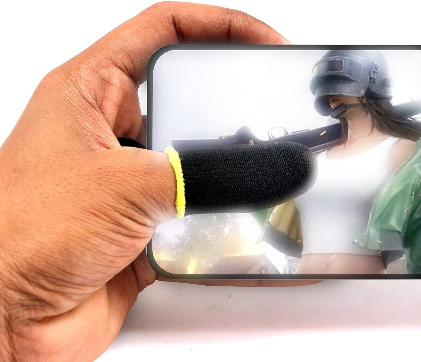 Firestick Grip Controller Clear Pack of 2, Gaming Finger Sleeves Anti-Sweat, Game Controllers for Smartphones, Compatible with Mobile Phones, Compatible with Game PUBG