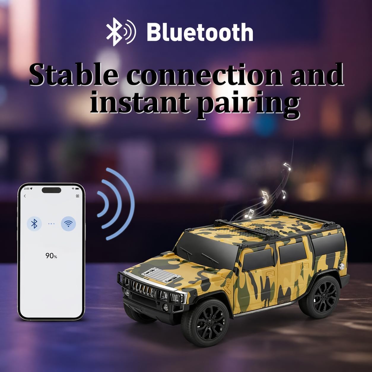 Car Shape Bluetooth Speaker with FM Radio, USB/TF Card Support, TWS Pairing, 8W Output 1500mAh Rechargeable Battery, Portable Wireless Speaker