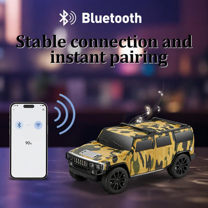 Car Shape Bluetooth Speaker with FM Radio, USB/TF Card Support, TWS Pairing, 8W Output 1500mAh Rechargeable Battery, Portable Wireless Speaker