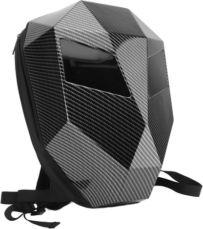 Knight Backpack, Hard Shell Motorcycle Riding Backpack LED Motorcycle Backpack, Programmable Helmet Backpack Cycling Travel Daypack for Cycling - Black