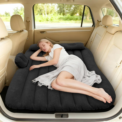 Multi Purpose Inflatable Car Air Bed Mattress for SUV MPV and Car Portable Travel Sleeping Bed with Pump Durable & Comfortable for Camping Road Trips and Outdoor Adventures (Beige)