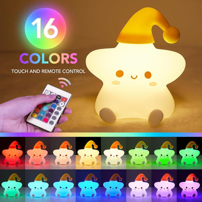 Kids Night Light Cloud Lamp with Remote LED Silicone Color Changing Squishy Glow Soft Portable USB Rechargeable for Bedroom