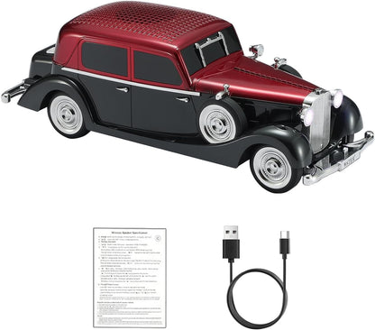 Lacoz Vintage Car Bluetooth Speaker Wireless Portable Retro Car Design Speaker with FM Radio, TF Card, USB, Handsfree Calling & TWS Support – 1500mAh Battery