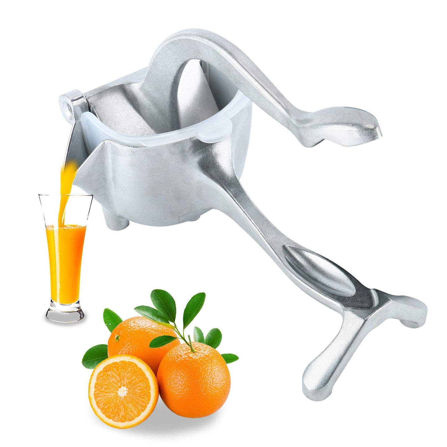 Manual Hand Press Juicer | Heavy-Duty Aluminum Alloy Citrus & Fruit Juicer | Easy Squeeze Lemon, Orange & Fruit Juice Extractor with Food-Grade Filter