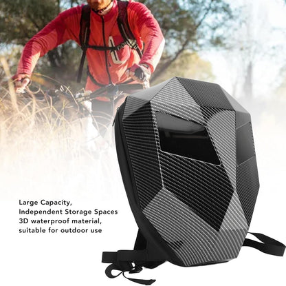 Knight Backpack, Hard Shell Motorcycle Riding Backpack LED Motorcycle Backpack, Programmable Helmet Backpack Cycling Travel Daypack for Cycling - Black