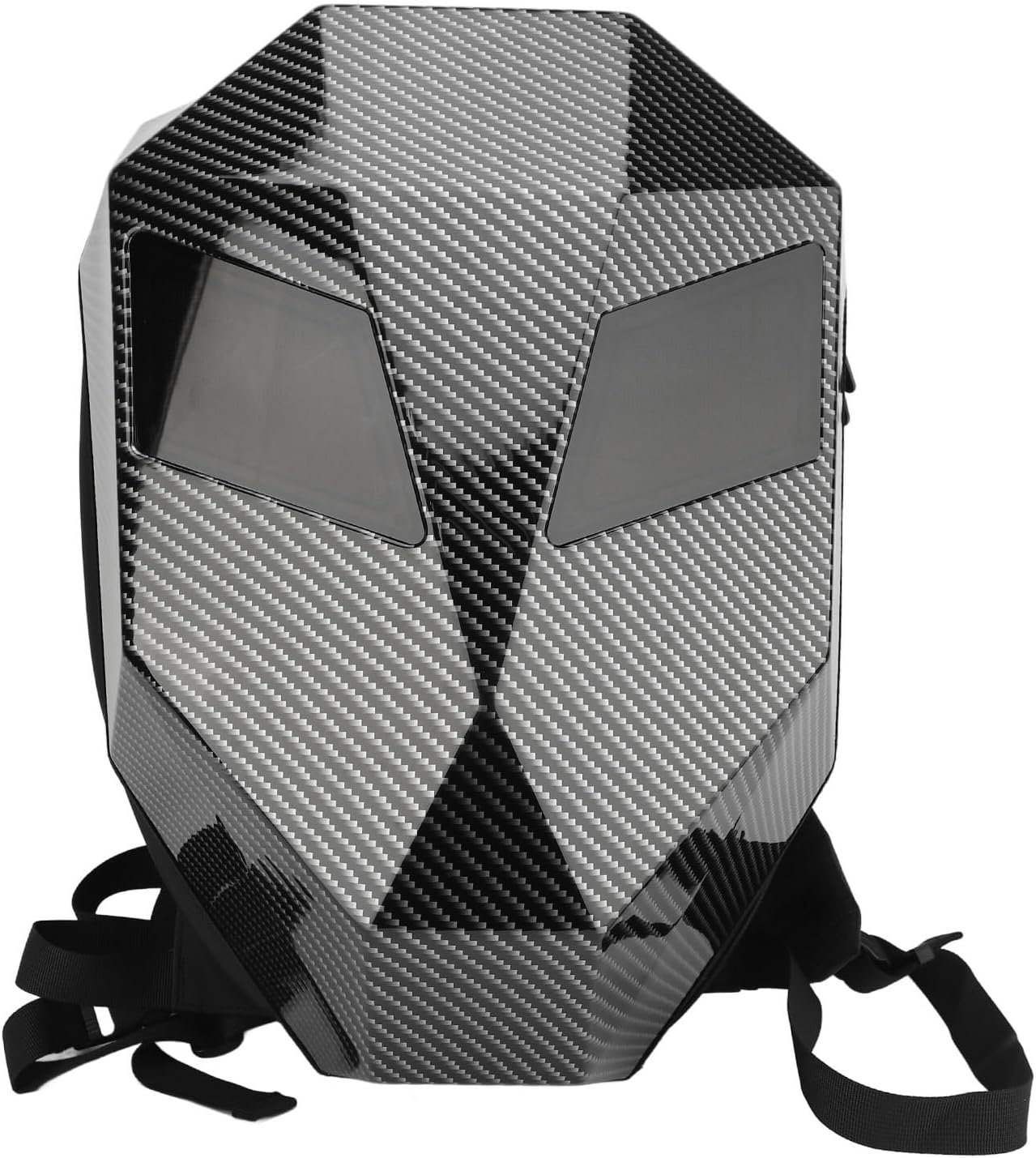 Knight Backpack, Hard Shell Motorcycle Riding Backpack LED Motorcycle Backpack, Programmable Helmet Backpack Cycling Travel Daypack for Cycling - Black