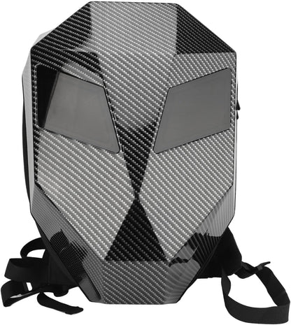 Knight Backpack, Hard Shell Motorcycle Riding Backpack LED Motorcycle Backpack, Programmable Helmet Backpack Cycling Travel Daypack for Cycling - Black