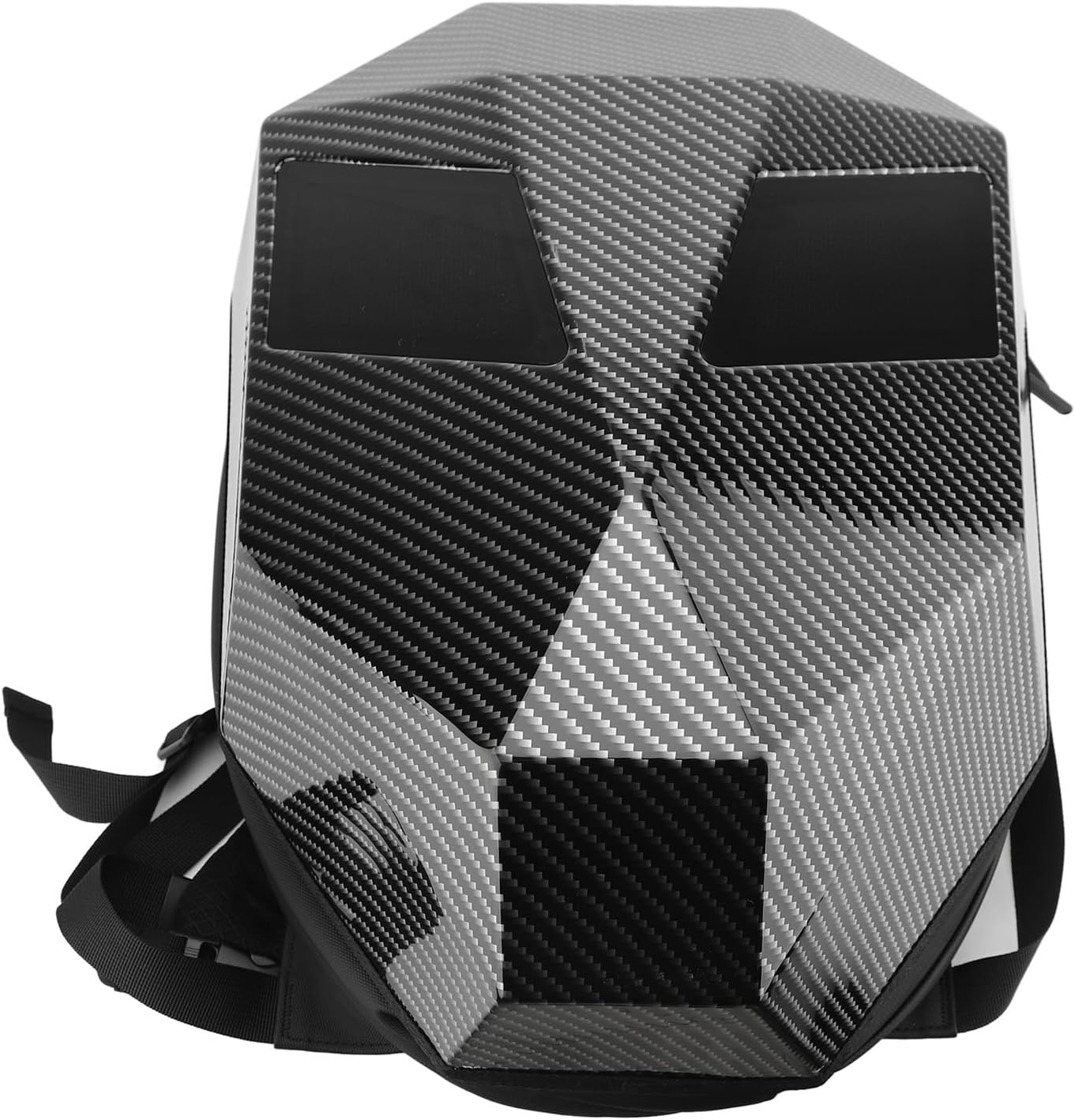Knight Backpack, Hard Shell Motorcycle Riding Backpack LED Motorcycle Backpack, Programmable Helmet Backpack Cycling Travel Daypack for Cycling - Black