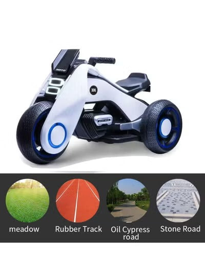 Rechargeable Kids Electric Motorcycle Tricycle With Button Controls