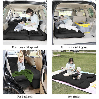 Multi Purpose Inflatable Car Air Bed Mattress for SUV MPV and Car Portable Travel Sleeping Bed with Pump Durable & Comfortable for Camping Road Trips and Outdoor Adventures (Beige)