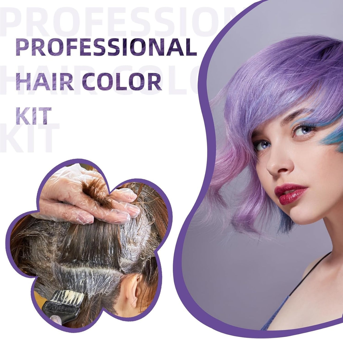 Hair Dye Color Brush and Bowl Set – Professional Hair Coloring Kit with Mixing Bowl, Dye Brushes, Tint Comb, Whisk, Gloves for Salon and Home Use