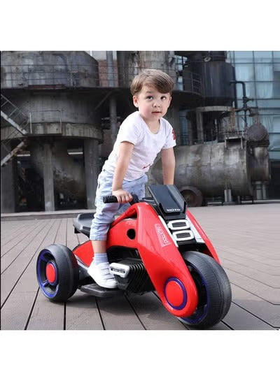 Rechargeable Kids Electric Motorcycle Tricycle With Button Controls