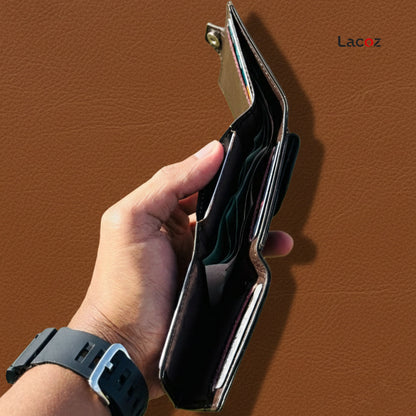 Lacoz Trifold Genuine Leather Wallet for Men