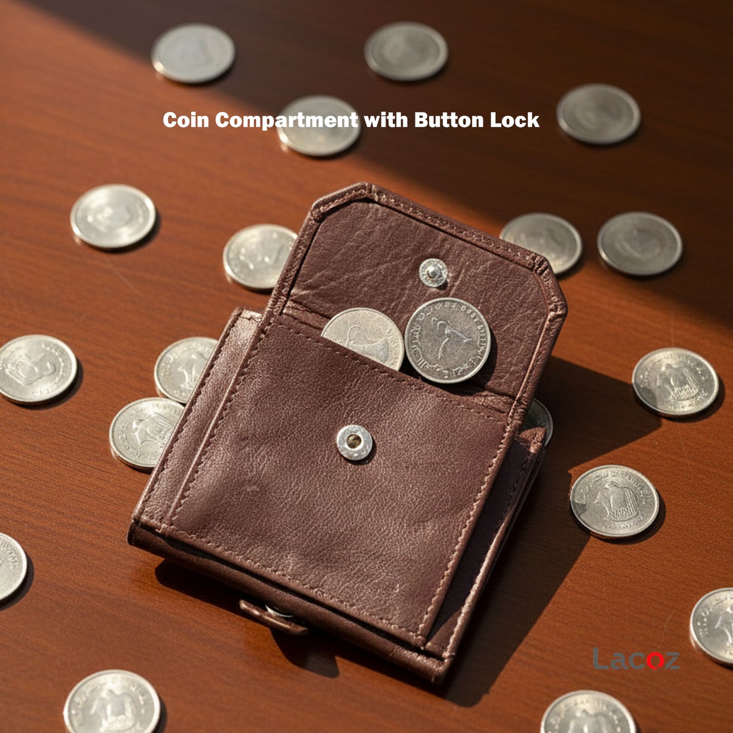 Lacoz Trifold Genuine Leather Wallet for Men