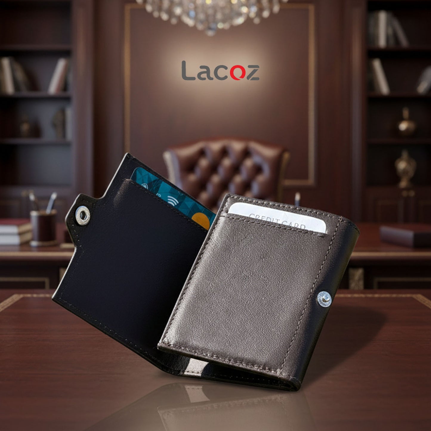 Lacoz Trifold Genuine Leather Wallet for Men