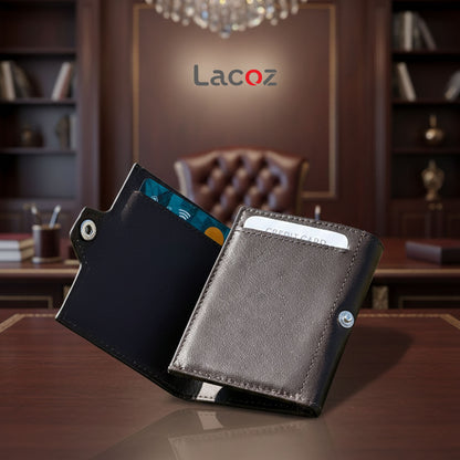 Lacoz Trifold Genuine Leather Wallet for Men