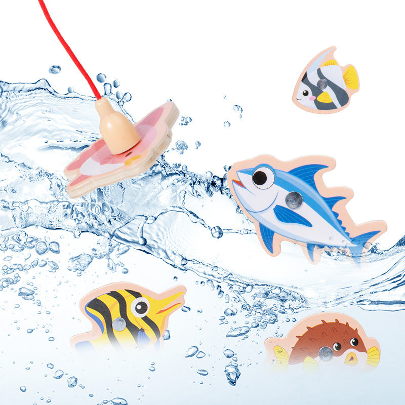 Magnetic Fishing Game Toy Set for Kids 3+ Years Wooden Educational Fishing Toy with 33 Sea Animals Magnetic Fishing Rod Early Learning & Hand-Eye Coordination Montessori Toy