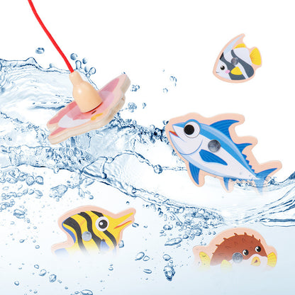 Magnetic Fishing Game Toy Set for Kids 3+ Years Wooden Educational Fishing Toy with 33 Sea Animals Magnetic Fishing Rod Early Learning & Hand-Eye Coordination Montessori Toy