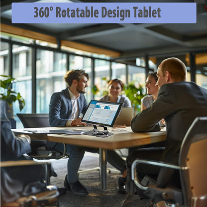 Lacoz Adjustable Tablet Stand with 360° Rotating Base, Ergonomic Foldable Portable Laptop Stand Holder, Compatible with Tablets and Phones