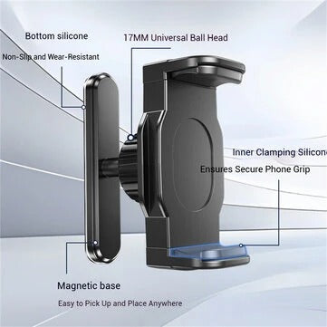 Lacoz Magnetic Gym Phone Mount, 360° Adjustable, Attaches to Any Metal Surface