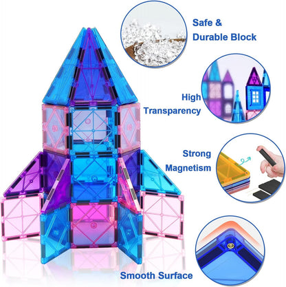 23 Piece Magnetic Castle Building Tiles Set for Kids Educational STEM Construction Toy Strong Magnet Blocks Creative Learning Puzzle Toy Safe ABS Plastic Building Toy for Boys and Girls