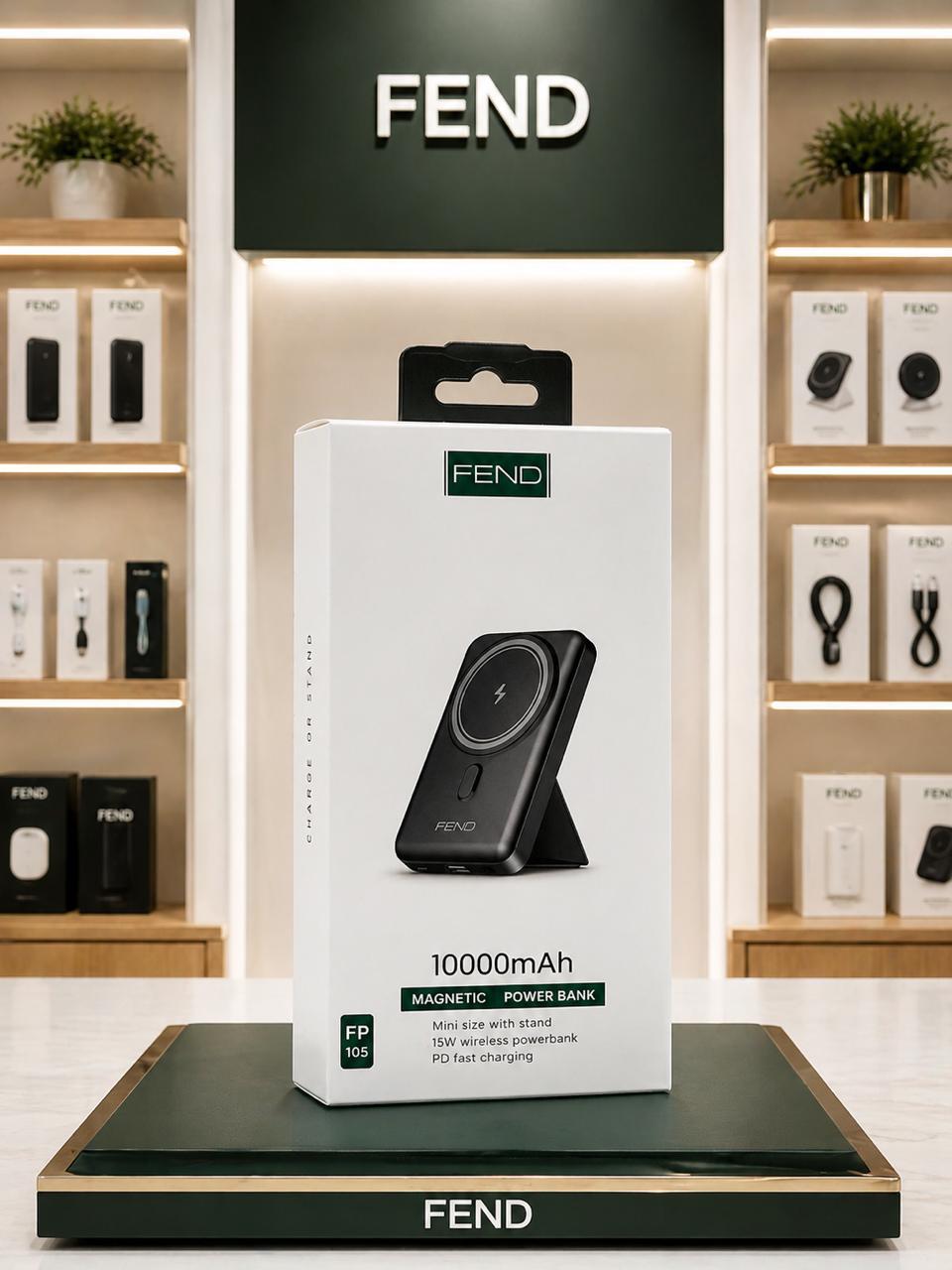 Fend FP105 10000 mAh 15W PD Fast Charging Mini Size Magnetic Power Bank With Stand