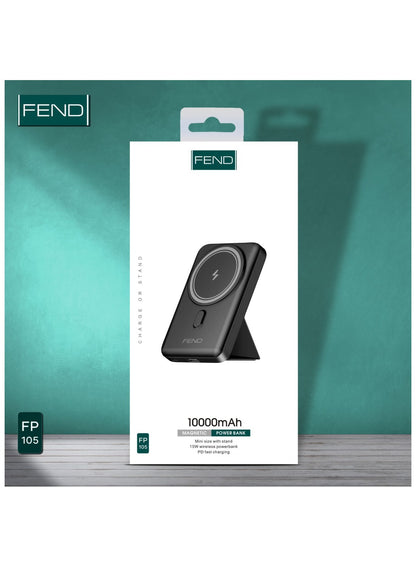 Fend FP105 10000 mAh 15W PD Fast Charging Mini Size Magnetic Power Bank With Stand