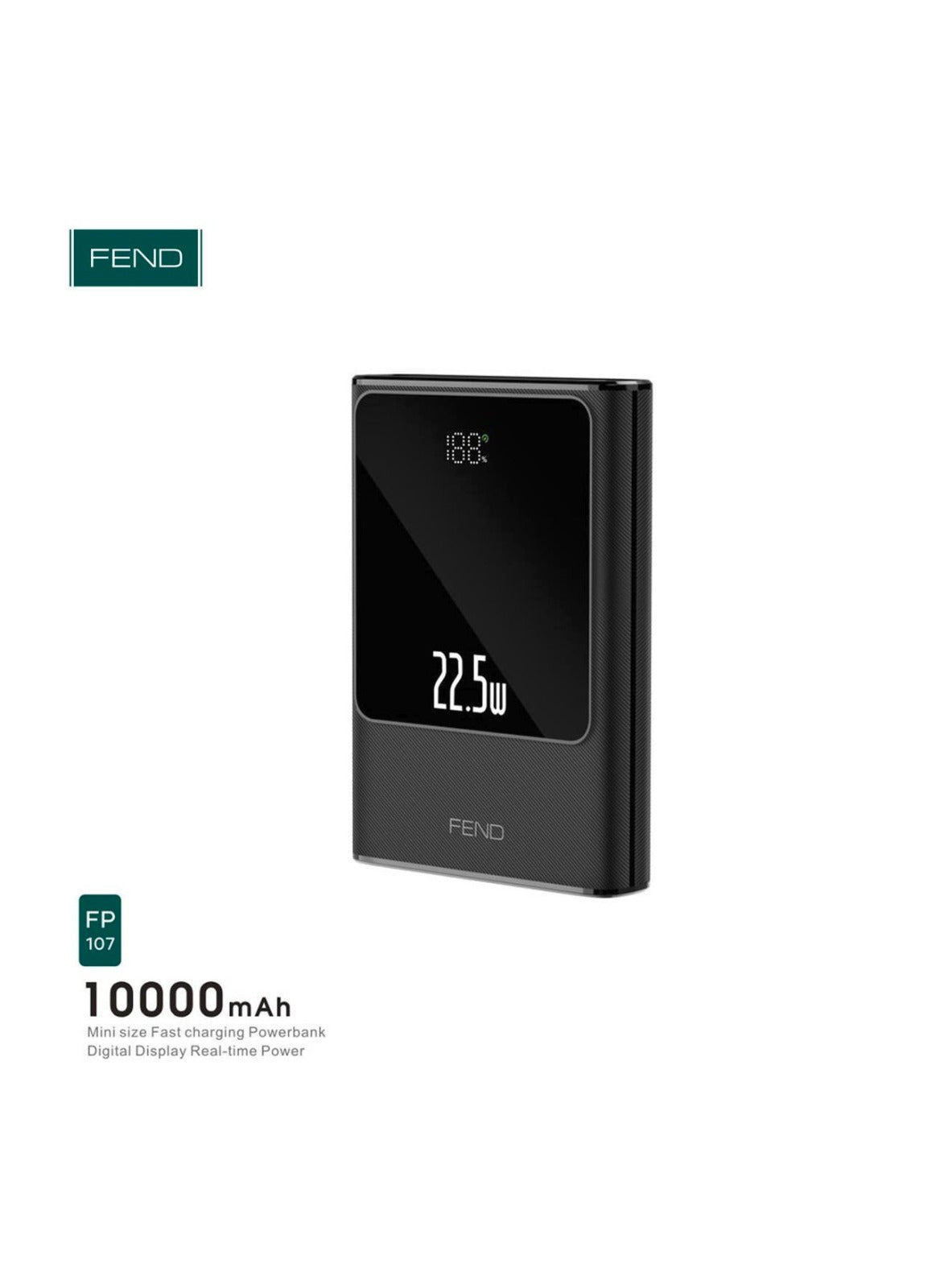 Fend FP107 10000 mAh 22.5W Mini Size Fast Charging Power Bank With Digital Display