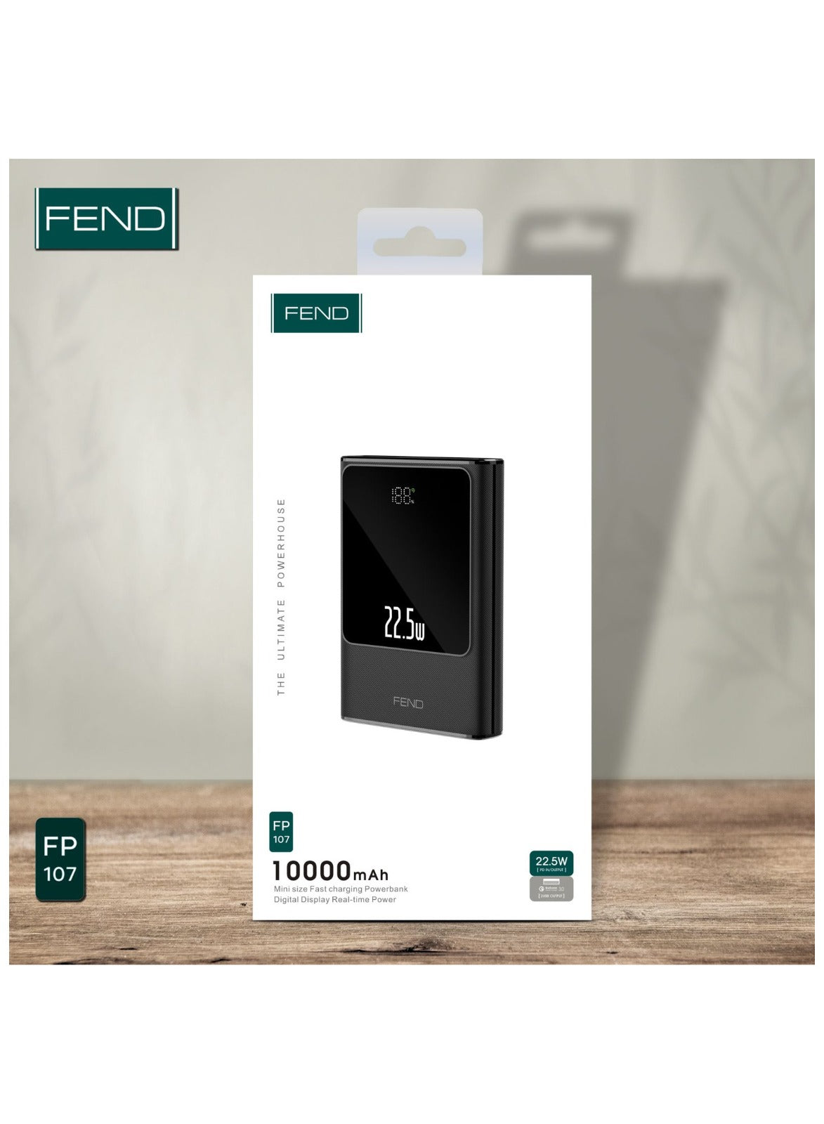 Fend FP107 10000 mAh 22.5W Mini Size Fast Charging Power Bank With Digital Display