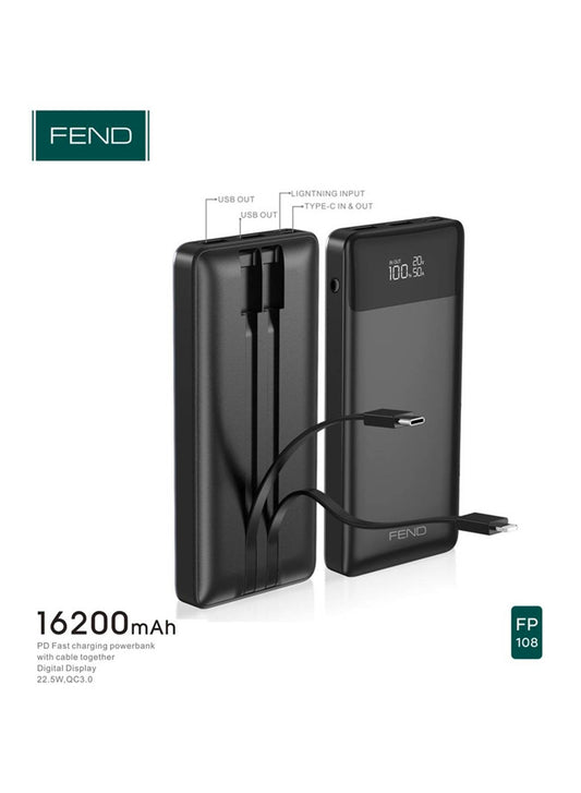 Fend FP 108 16200 mAh 22.5W Fast Charging Power Bank with Digital Display