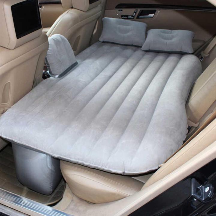 Multi Purpose Inflatable Car Air Bed Mattress for SUV MPV and Car Portable Travel Sleeping Bed with Pump Durable & Comfortable for Camping Road Trips and Outdoor Adventures (Beige)