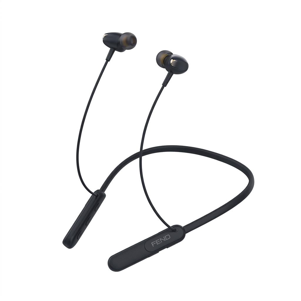FEND FN120 Wireless Bluetooth Neckband Earphones with Mic, Magnetic Sports Headset, Sweat Resistant, 20H Playtime, Deep Bass Stereo Sound, Secure Fit Earbuds for Running Gym Workout, Compatible with Android & iOS