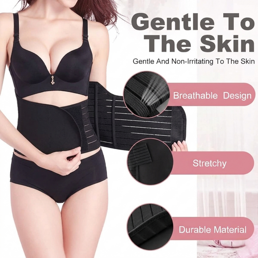 3 in 1 Postpartum Girdle Support Recovery Belly Band Corset Wrap Body Shaper for After Birth Postnatal C-Section Waist Pelvis Shapewear Wrap Girdle Support Band Belt Body Shaper