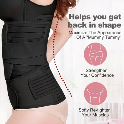 3 in 1 Postpartum Girdle Support Recovery Belly Band Corset Wrap Body Shaper for After Birth Postnatal C-Section Waist Pelvis Shapewear Wrap Girdle Support Band Belt Body Shaper