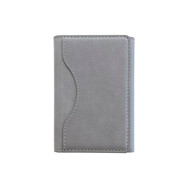 Lacoz Leather Trifold Card Holder with Magnetic Closure, 6 Slots, ID Window, Photo Window, Unisex