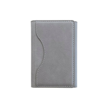 Lacoz Leather Trifold Card Holder with Magnetic Closure, 6 Slots, ID Window, Photo Window, Unisex